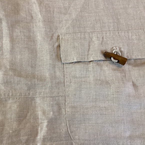 Blu No 9 100% Linen top beige, XS, toggle detail, EUC, classy - Picture 5 of 9